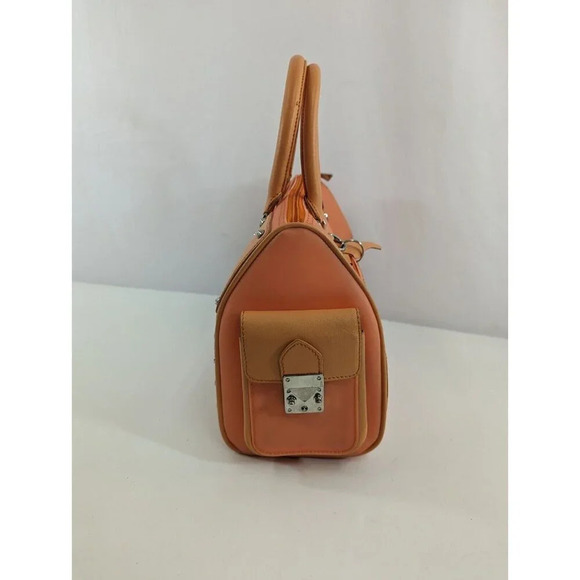 Besso Designer Leather Handbag Orange Purse Silver Stud ID Tag Style No. 2494 - Picture 4 of 10